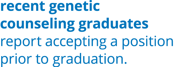 recent genetic counseling graduates report accepting a position prior to graduation.